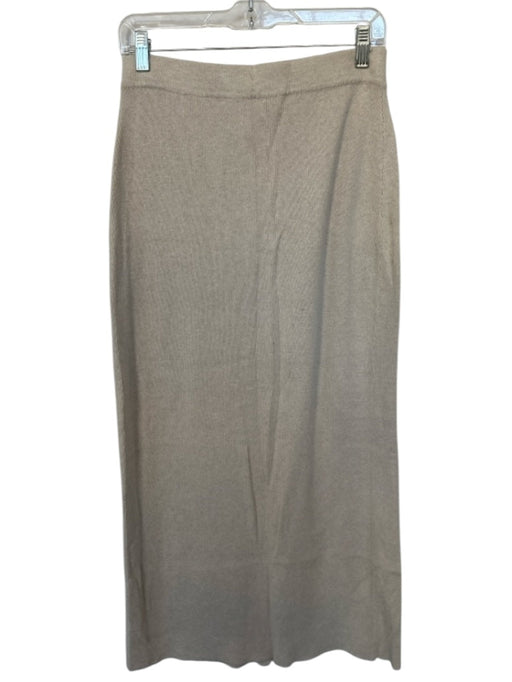Rita Row Size Est M Beige Cotton Blend Ribbed Buttons Midi Skirt Beige / Est M