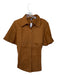 WNTRMSE Winter Muse Size S Tan Cotton Short Sleeve Button Down Open Back Top Tan / S