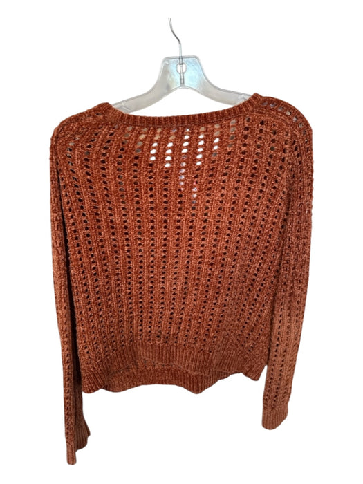 Lilla P Size M Rust Polyester Loose Knit Long Sleeve Sweater Rust / M