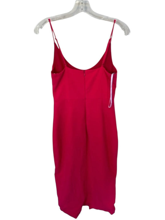 Christian Siriano Size 2 Coral Pink Polyester Blend Spaghetti Strap Midi Dress Coral Pink / 2
