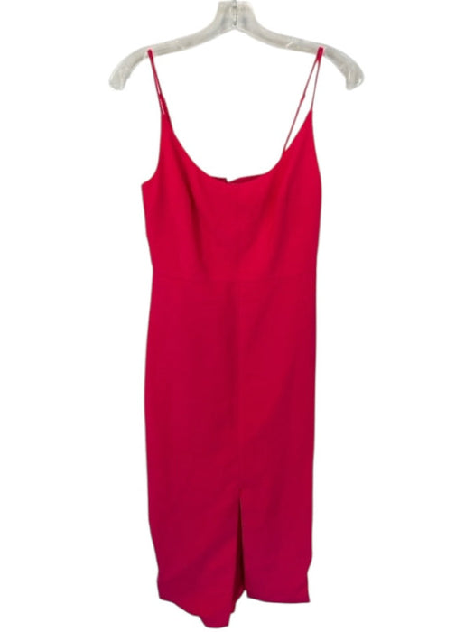 Christian Siriano Size 2 Coral Pink Polyester Blend Spaghetti Strap Midi Dress Coral Pink / 2
