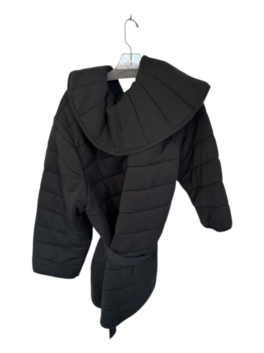 Spanx Size 3X Black Modal Blend Hood Quilted Snap Buttons Full Length Coat Black / 3X