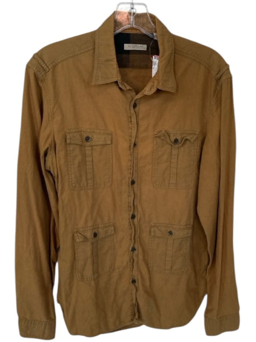 Burberry Brit Size M Tan & Brown Cotton Solid Cargo Pocket Button Down Shirt Tan & Brown / M