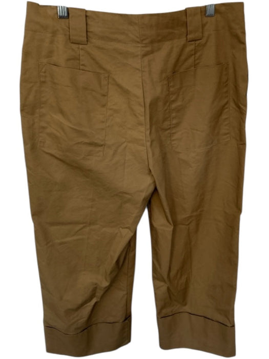 Zara Size L Brown Cotton High Waist Wide Leg Cuffed Pants Brown / L