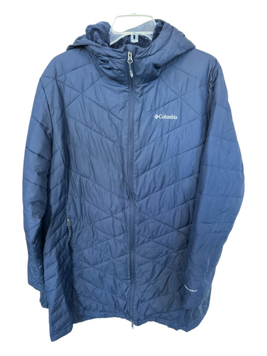 Columbia Size 2X Navy Polyester Long Sleeve Quilted Puffer Athletic Coat Navy / 2X