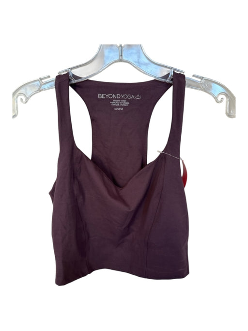Beyond Yoga Size M Maroon Polyester Blend Sleeveless Built in Bra Cropped Top Maroon / M