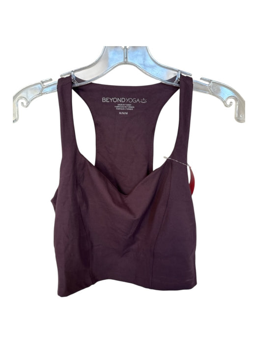 Beyond Yoga Size M Maroon Polyester Blend Sleeveless Built in Bra Cropped Top Maroon / M