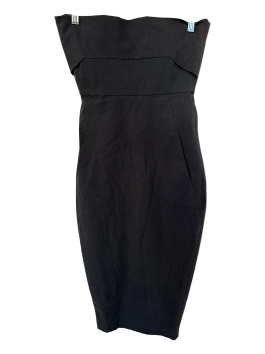 Atoir Size S Black Cotton Blend Corset Top Back Zip Midi Dress Black / S