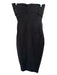 Atoir Size S Black Cotton Blend Corset Top Back Zip Midi Dress Black / S