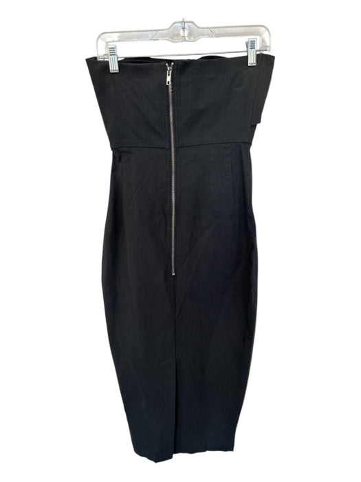 Atoir Size S Black Cotton Blend Corset Top Back Zip Midi Dress Black / S