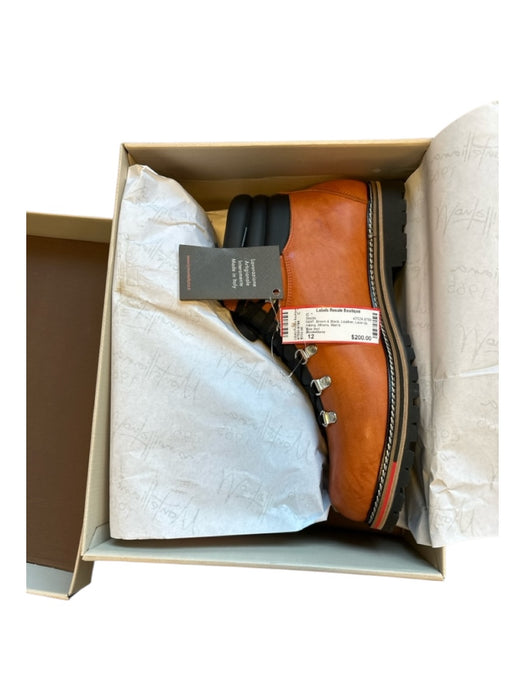 Montelliana Shoe Size 12 NWT Brown & Black Leather Lace Up Hiking Men's Boots Brown & Black / 12