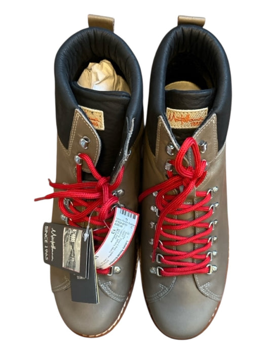 Montelliana Shoe Size 13 NWT Gray & Red Leather Lace Up Hiking Men's Boots Gray & Red / 13