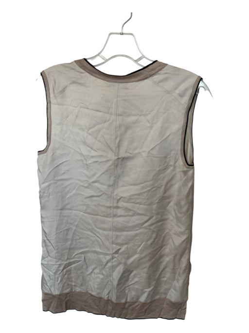 Rag & Bone Size XS Taupe & Black Silk Sleeveless V Neck Top Taupe & Black / XS