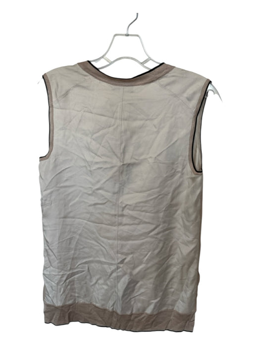 Rag & Bone Size XS Taupe & Black Silk Sleeveless V Neck Top Taupe & Black / XS