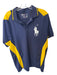 RLX Size L Navy & Yellow Polyester Blend Perforated Athletic Men's Polo Navy & Yellow / L