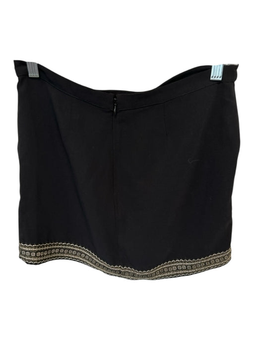 Madewell Size 0 Black & Gold Polyester Back Zip Embroidered Mini Skirt Black & Gold / 0