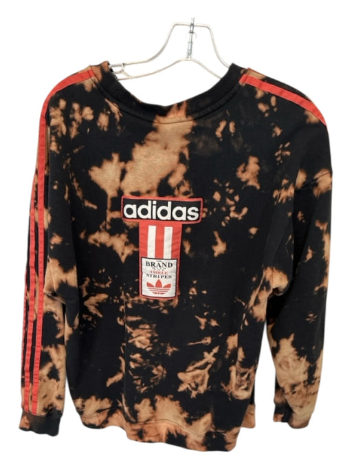 Adidas Size S Black & Orange Cotton Tie Dye Athletic Men's Sweatshirt Black & Orange / S