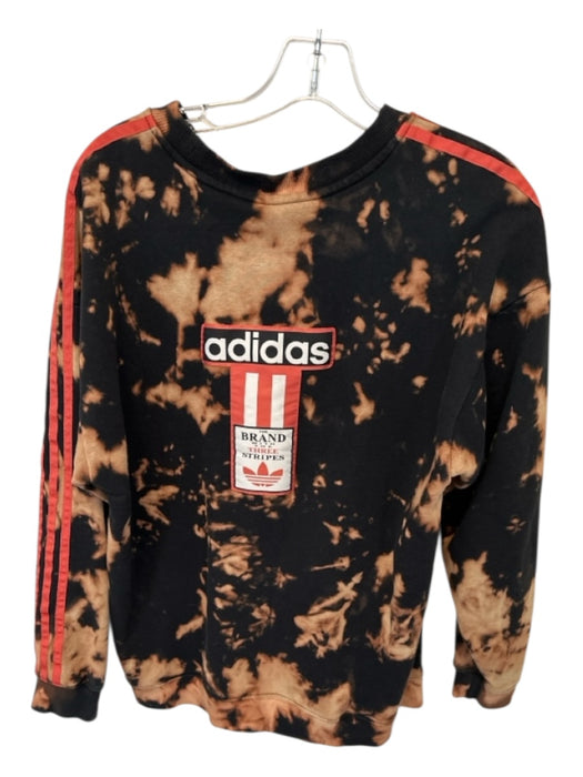 Adidas Size S Black & Orange Cotton Tie Dye Athletic Men's Sweatshirt Black & Orange / S