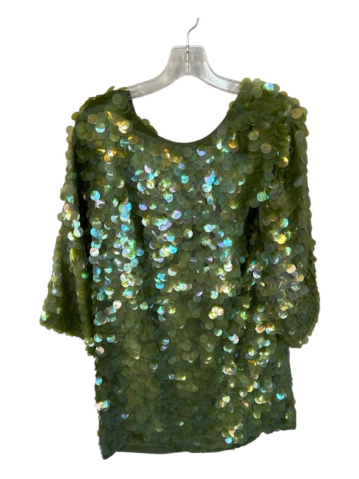 Ceilonia Size M Green Sequin Long Sleeve Dress Green / M