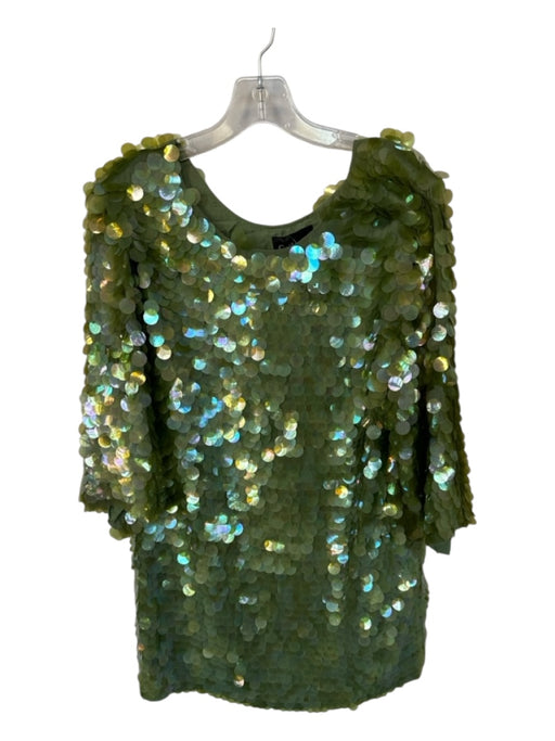 Ceilonia Size M Green Sequin Long Sleeve Dress Green / M