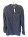 Zara Navy Linen Buttons Men's Hoodie Navy / XL