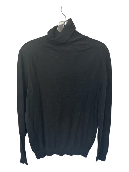 Reiss Size M Black Merino Wool Turtle Neck Long Sleeve Sweater Black / M