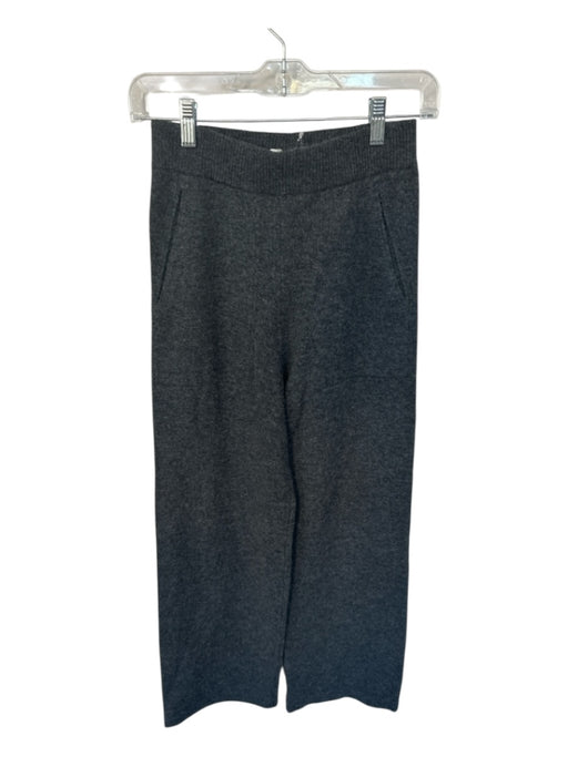 Madewell Size XXS Charcoal Merino Wool Elastic Waist Knit Wide Leg Lounge Pants Charcoal / XXS