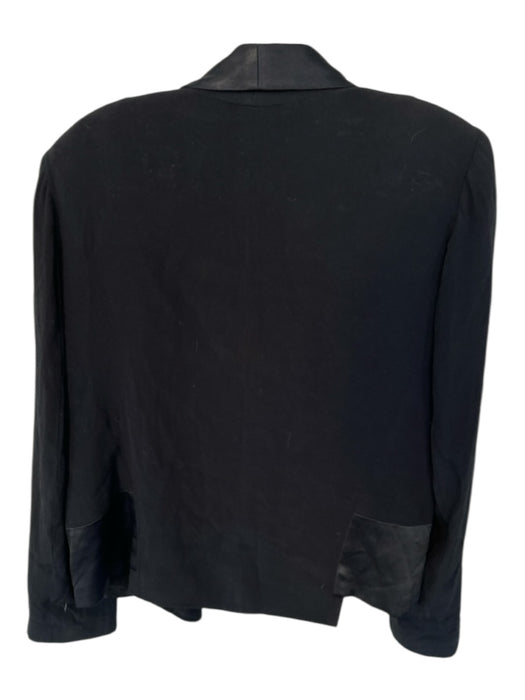 Sandro Size 36 Black Viscose Long Sleeve Shoulder Pads Open Front Jacket Black / 36