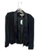Sandro Size 36 Black Viscose Long Sleeve Shoulder Pads Open Front Jacket Black / 36