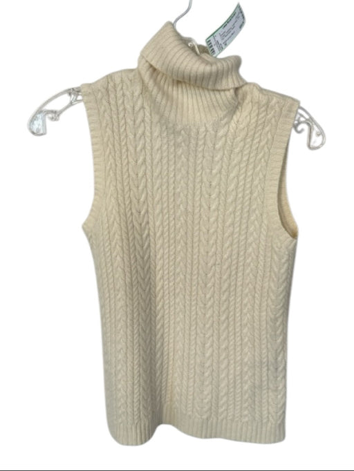 Ralph Lauren Black Size M Cream Cashmere Turtle Neck Cable Knit Sweater Cream / M