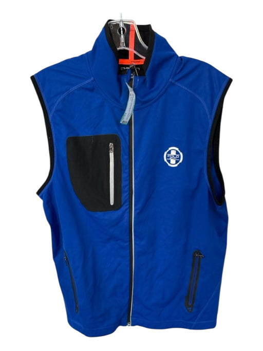Polo Sport Size M Blue & Black Polyester Full Zip Athletic Men's Vest Blue & Black / M
