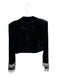 Camila Coelho Size S Black & Silver Velvet Rhinestones Cropped One Button Jacket Black & Silver / S