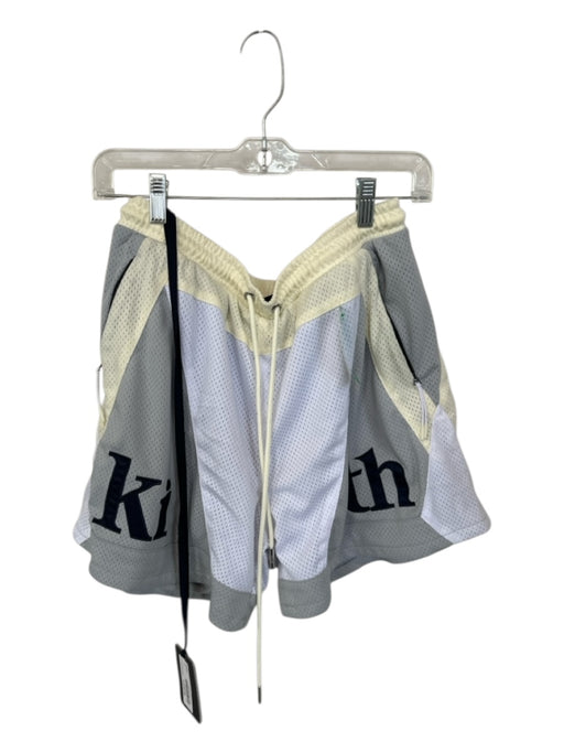 Kith NWT Size L Cream & Gray Polyester Color Block Athletic Men's Shorts Cream & Gray / L