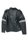 Deadwood NWT Size M Black & White Leather Stripe Moto Men's Jacket Black & White / M