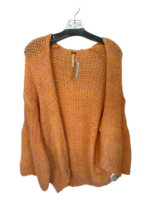 Free People Size S Orange & Pink Alpaca Blend Loose Knit Long Sleeve Sweater Orange & Pink / S