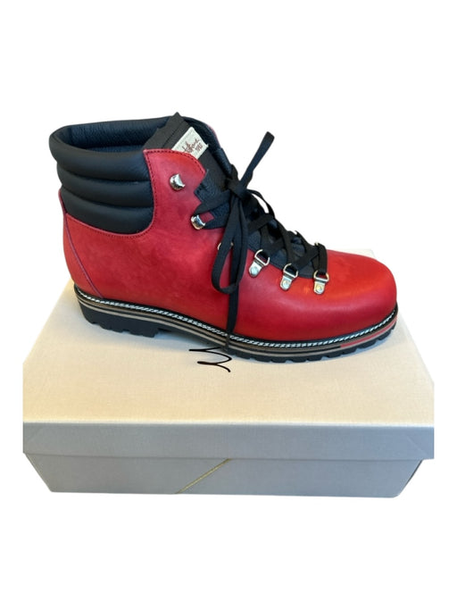 Montelliana Shoe Size 11 NWT Red & Black Leather High Top Lace Up Hiking Boots Red & Black / 11