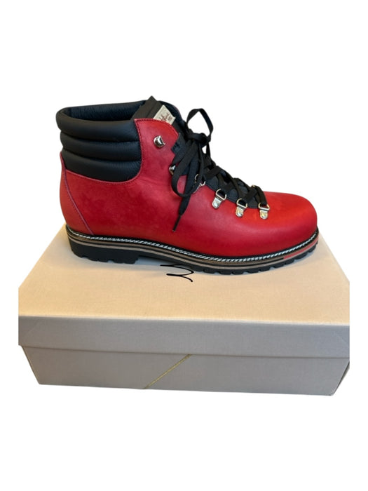 Montelliana Shoe Size 11 NWT Red & Black Leather High Top Lace Up Hiking Boots Red & Black / 11
