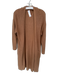 525 Size M Brown Cotton Long Sleeve Knit Open Front Duster Sweater Brown / M