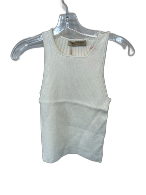 Paola Bernardi Size M Ivory Viscose Blend Sleeveless Ribbed Top Ivory / M