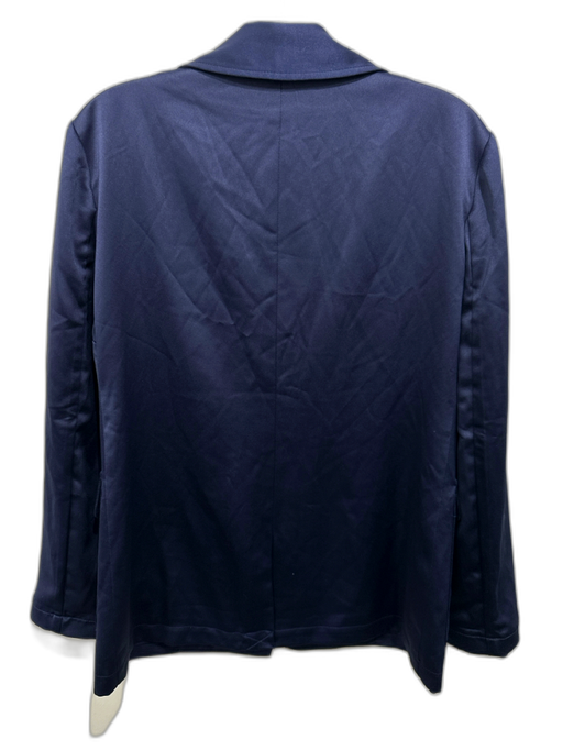 Porridge Size XS Navy No Fabric Tag Satin One Button Flap Pockets Blazer Jacket Navy / XS