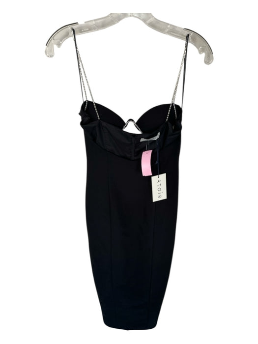 Atoir Size 4 Black & Silver Rhinestone Strap Underwire Keyhole slit Gown Black & Silver / 4