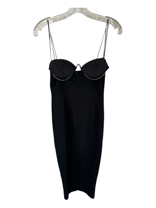 Atoir Size 4 Black & Silver Rhinestone Strap Underwire Keyhole slit Gown Black & Silver / 4