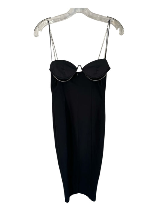 Atoir Size 4 Black & Silver Rhinestone Strap Underwire Keyhole slit Gown Black & Silver / 4