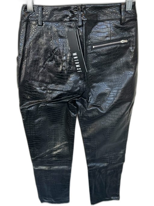 WNTRMSE Winter Muse Size 4 Black & Silver Vegan Leather High Waist Zippers Pants Black & Silver / 4