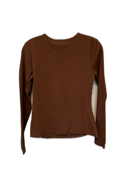 Keepsake Size 8 Brown Polyester Long Sleeve Keyhole Front Top Brown / 8