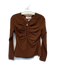 Keepsake Size 8 Brown Polyester Long Sleeve Keyhole Front Top Brown / 8