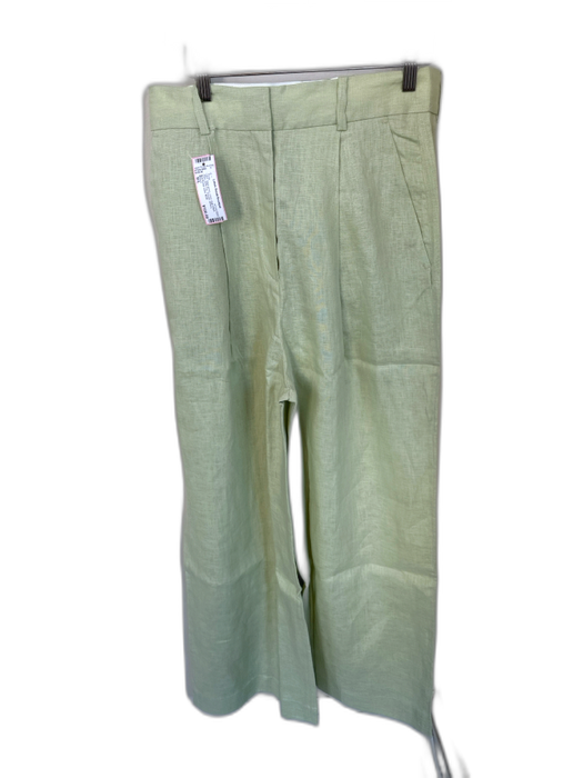 Blanca Size M/L Sage green Linen High Waist Pleat Wide Leg Trouser Pants Sage green / M/L