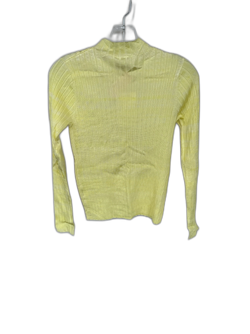 Summery Size S Yellow Mock Neck Tie Dye Ribbed Long Sleeve Top Yellow / S