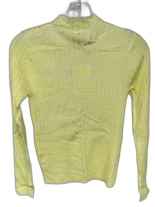 Summery Size S Yellow Mock Neck Tie Dye Ribbed Long Sleeve Top Yellow / S