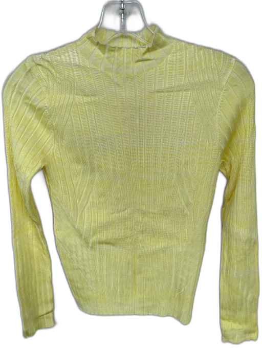 Summery Size S Yellow Mock Neck Tie Dye Ribbed Long Sleeve Top Yellow / S